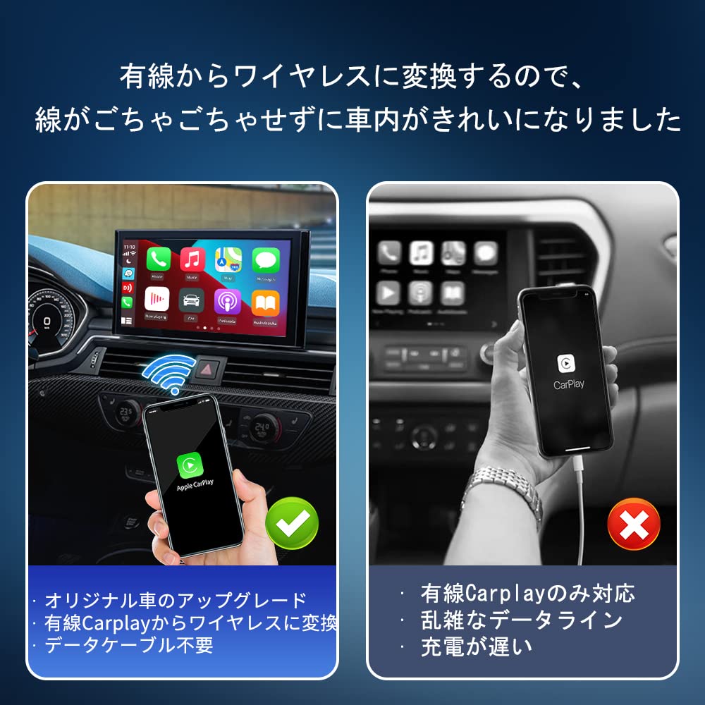 Amazon | CarlinKit 3.0 Mini CarPlay ワイヤレスアダプター 純正な